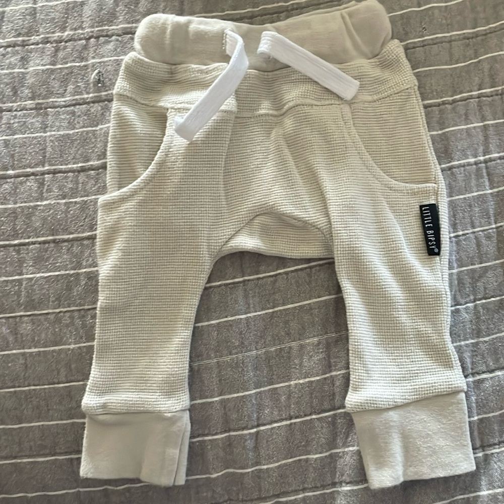 Little Bipsy waffle joggers 0-3 months